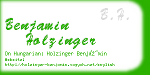 benjamin holzinger business card